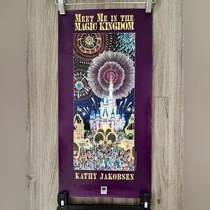 Vintage 90s Disney World Poster Meet Me In The Magic Kingdom Kathy Jakobsen Art